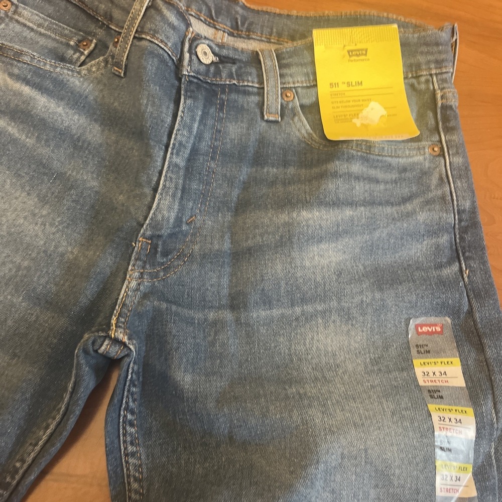 NWT Levi's Men's 511 Flex Slim Fit Jeans Size 32X34 Stretch Blue Denim